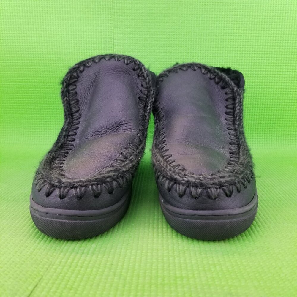 ✅ Mens 8 MOU ESKIMO Black Pull On Boot/Sneakers Hand-crafted Genuine Sheepskin - Picture 5 of 12